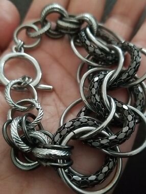 Vintage J Crew? Erica Zap? Tripl Chain Link Statement Bracelet Chunky